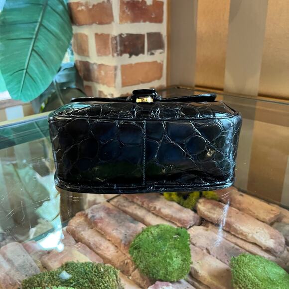 PRADA Black Vintage Croc Leather Shoulder Bag DIA298 - Picture 5 of 9